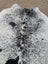 Massive black and white large cowhide rug hum13 with unique characteristics and natural textured surface