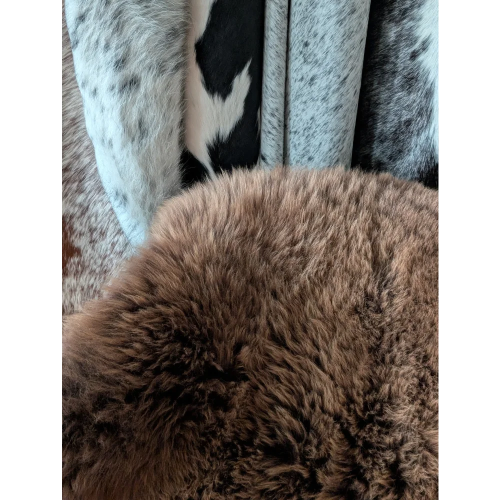 A plush brown extra large british sheepskin rug with soft dense fur by angus oliver ideal for sheepskin rugs canada