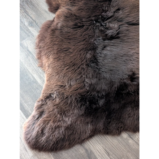 Rich brown british sheepskin rug with soft natural fur texture by angus oliver extra large 52 x 30 sheepskin rugs