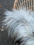 Fluffy white and grey icelandic sheepskin with long wool strands in a massive 56 by 35 inch natural grey wool icelandic sheepskins