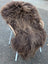 Thick shaggy dark rusty icelandic sheepskin rug draped over chair 58 x 34 long wool icelandic bronze color