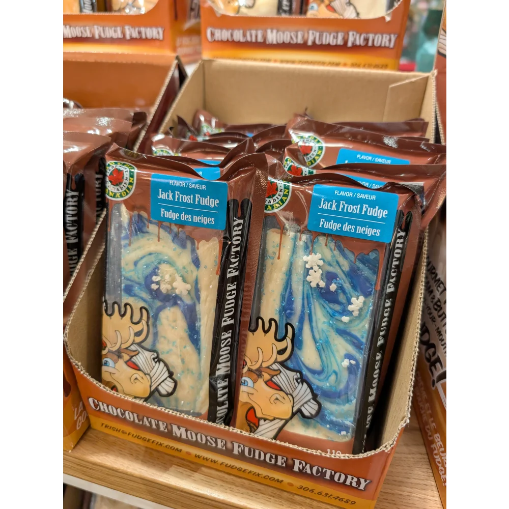 Jack Frost Fudge Assortment Box with Angus Oliver Sheepskin Rug Vibes