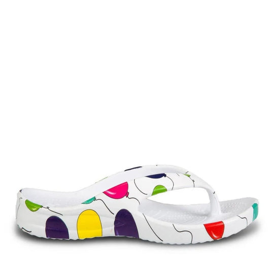 Colorful fruit kids flip flops in white rubber EVA foam