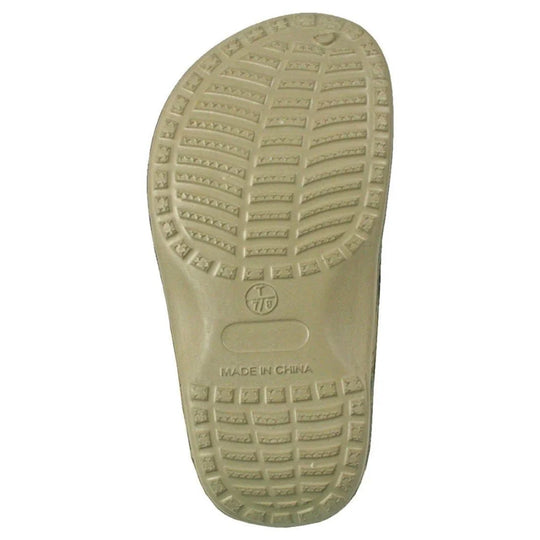 Kids Mossy Oak Beach DAWGS Clogs beige rubber slip-on with textured sole