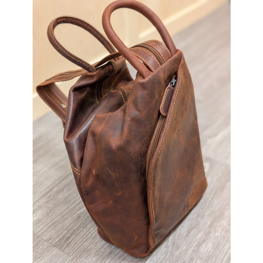 Brown leather shoulder bag GW006B best seller with sturdy handles