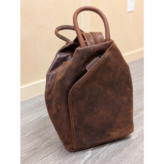 Rustic brown leather shoulder bag GW006B best seller with suede texture