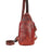 Red wax pull-up leather crossbody bag Ajax with brown strap