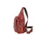 Red wax pull-up leather crossbody bag Ajax - back view