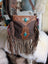 Mojave tassel bag in hunter leather with turquoise accents, fringe