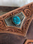 Mojave tassel bag brown leather strap with turquoise stone studs