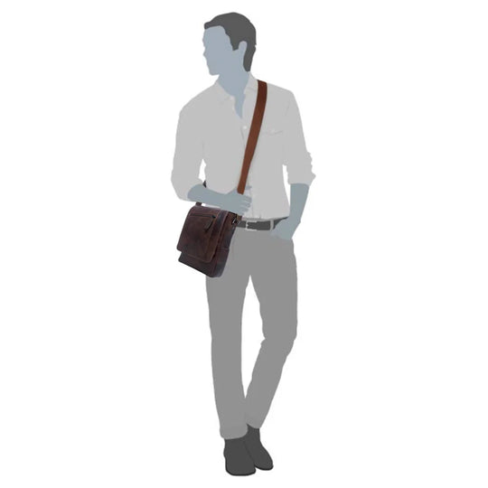 Lee small leather shoulder bag, brown crossbody with matching strap