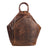 Brown leather shoulder bag Zoe GW006B with distressed finish, tan stitching