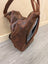Brown leather shoulder bag GW006B best seller with checkered lining