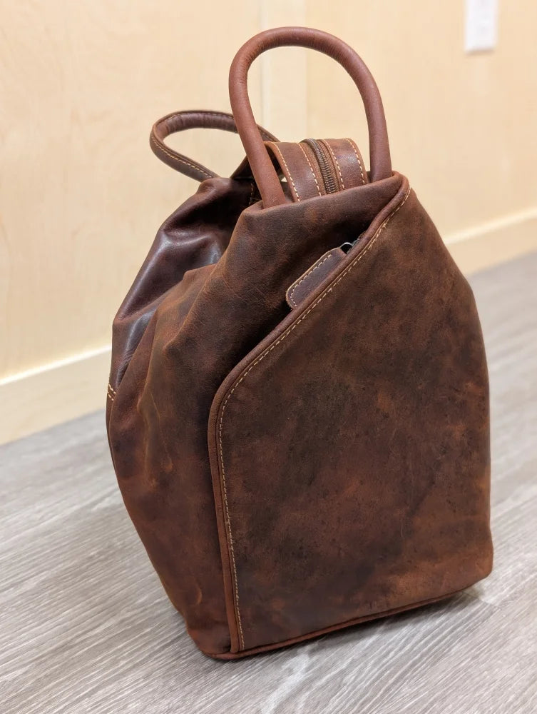 Rustic brown leather shoulder bag GW006B best seller with suede texture