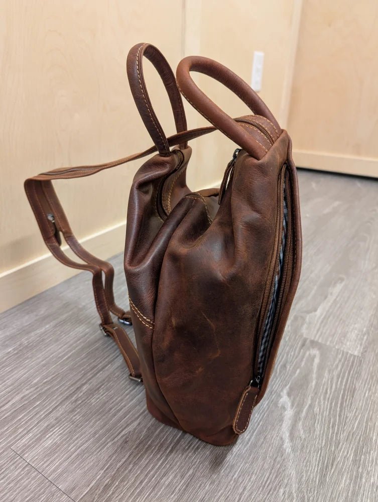 Brown leather shoulder bag GW006B best seller with dual handles