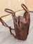 Brown leather shoulder bag GW006B best seller with worn texture stitching