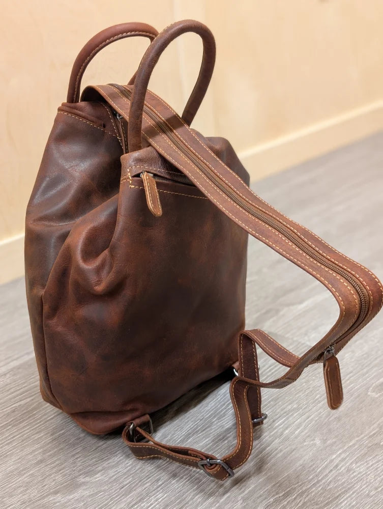 Brown leather shoulder bag GW006B best seller with dual handles