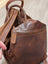 Rich brown leather shoulder bag GW006B best seller with stitching zipper