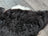 Large luv7 black icy icelandic sheepskin rug with short wool and white fluffy edge for cozy decor