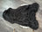 Black and white large soft luv8 icelandic sheepskin rug with curly plush short wool fur, 42 by 28 inches