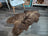A plush brown long wool icelandic sheepskin rug with natural fluffy texture for cozy floor decor