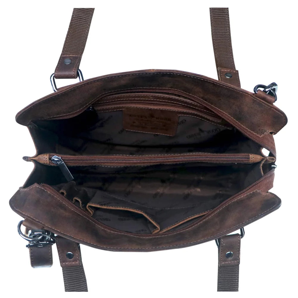 Madi small handbag in genuine leather with zippered compartments