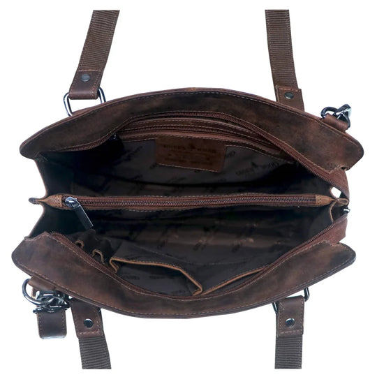 Madi small handbag in genuine leather with zippered compartments