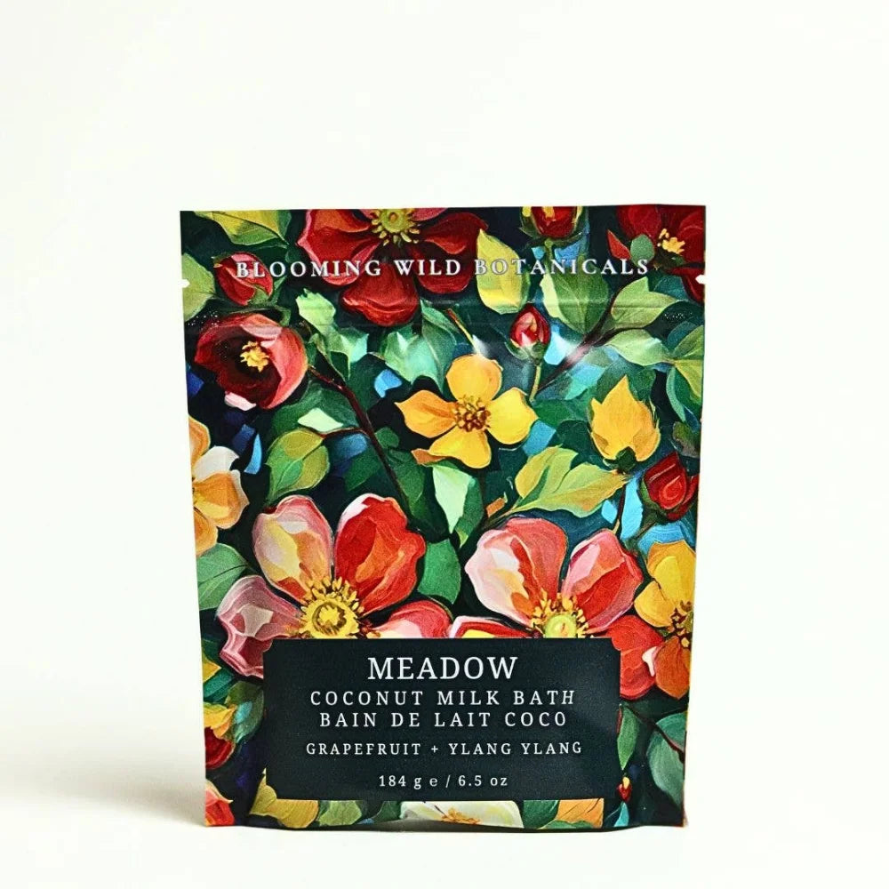 Meadow Coconut Milk Bath Salt Sachet with grapefruit ylang-ylang scents