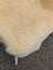 Cream-colored medical sheepskin chair cover with soft fluffy texture and natural fur edges extra large washable medical sheepskins