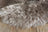 Medium taupe merino sheepskin cushion cover with plush gray faux fur texture and soft cotton backs arriving soon