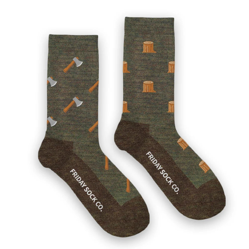 Friday Sock Co. Mens Axe & Tree Merino Wool Socks