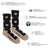 Men’s navy blue merino wool socks with tan bear faces made from rws certified wool by friday sock co for soft comfort