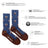 Men’s big horned sheep merino wool socks blue and brown crew socks with smiling bear faces made from rws certified wool socks
