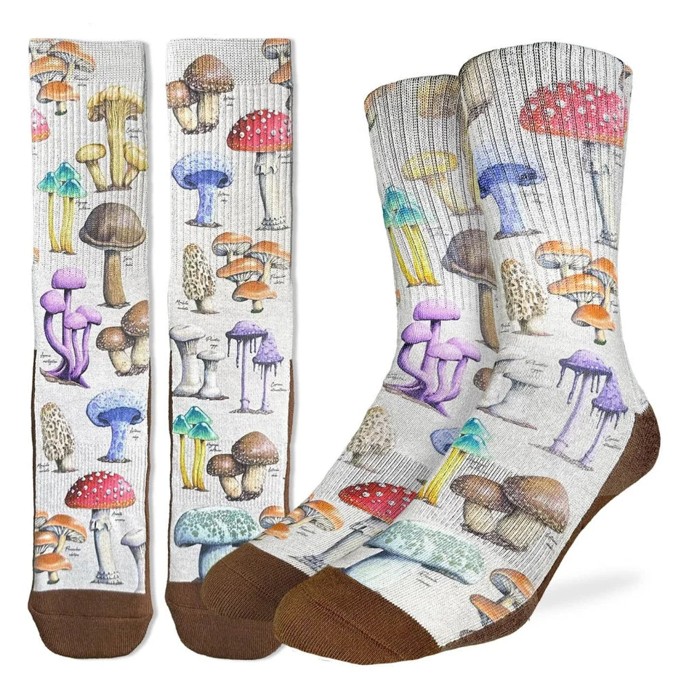 Angus Oliver mens mushroom socks on sheepskin rug