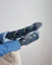 Men’s wolf and moon dark blue merino wool socks with white yellow star pattern and gray toe caps for warmth and breathability