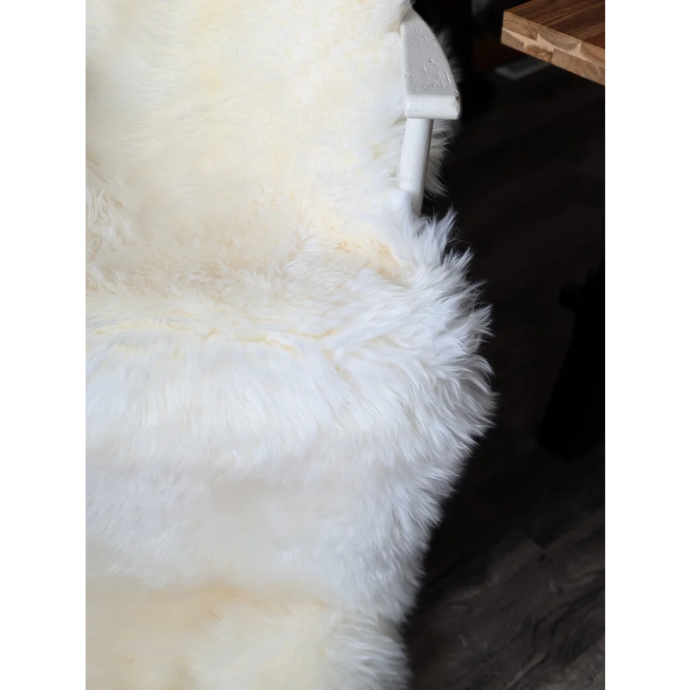 Oeko tex certified very soft merino double sheepskin fluffy white chair cover