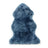 A plush deep blue dyed merino sheepskin rug with soft fluffy texture and natural irregular edges