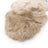 A soft natural beige dyed merino sheepskin rug with plush fluffy texture and irregular edges from dyed merino sheepskins