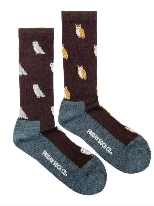 Merino Wool Socks | Snowy Owl | Men’s Mismatched Socks