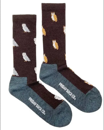 Merino Wool Socks | Snowy Owl | Men’s Mismatched Socks