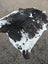Moon1 96 x 82 massive large cowhide rug with beautiful black and white patches and unique characteristics