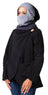 Moonstone dip dye balaclavas with black wool coat and gold buttons