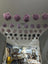 Mushroom sheepskin pom lavender fur garland with silver accents