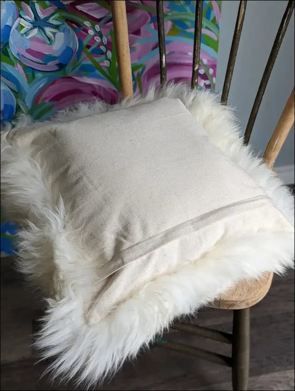 Natural white ❤️16’ x 16’ Merino sheepskin cushion cover - cushion