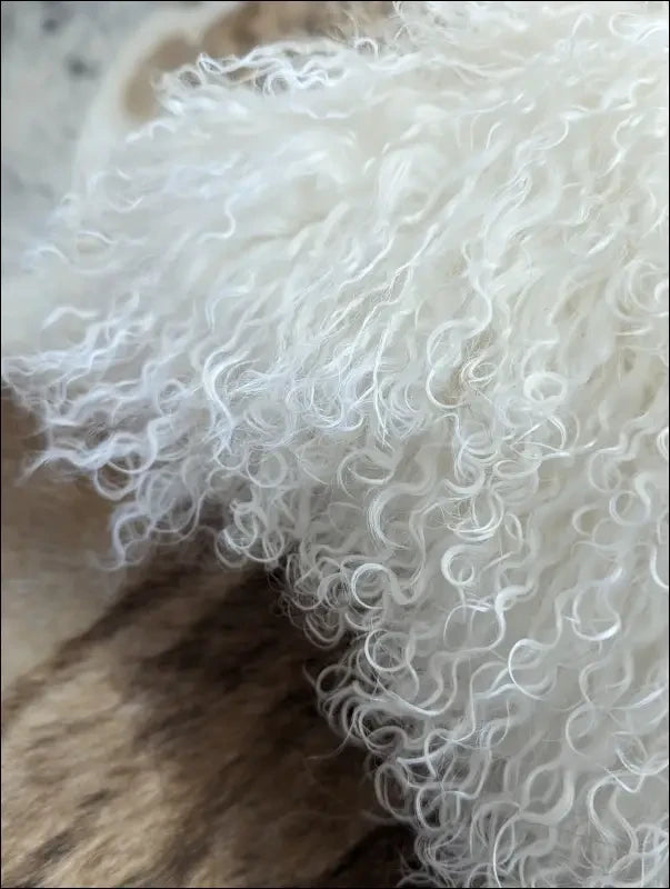 Natural white ❤️16’ x 16’ Mongolian sheepskin cushion cover - cushion