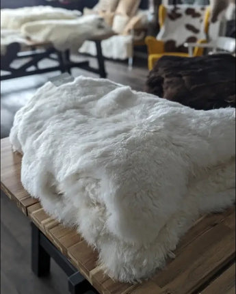 Natural White Affordable Icelandic Shorn Sheepskin - sheepskin