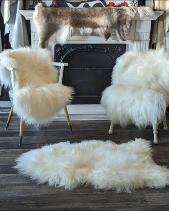 Natural White Long Wool Icelandic Sheepskin