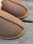 New ultimate sheepskin slippers in tan suede with soft fluffy white lining and neat stitching along the seams