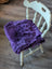 Grape purple merino sheepskin chair pad with heart cutout, European standards
