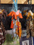 Orange horse bag charm with pink wings, leather and tassel